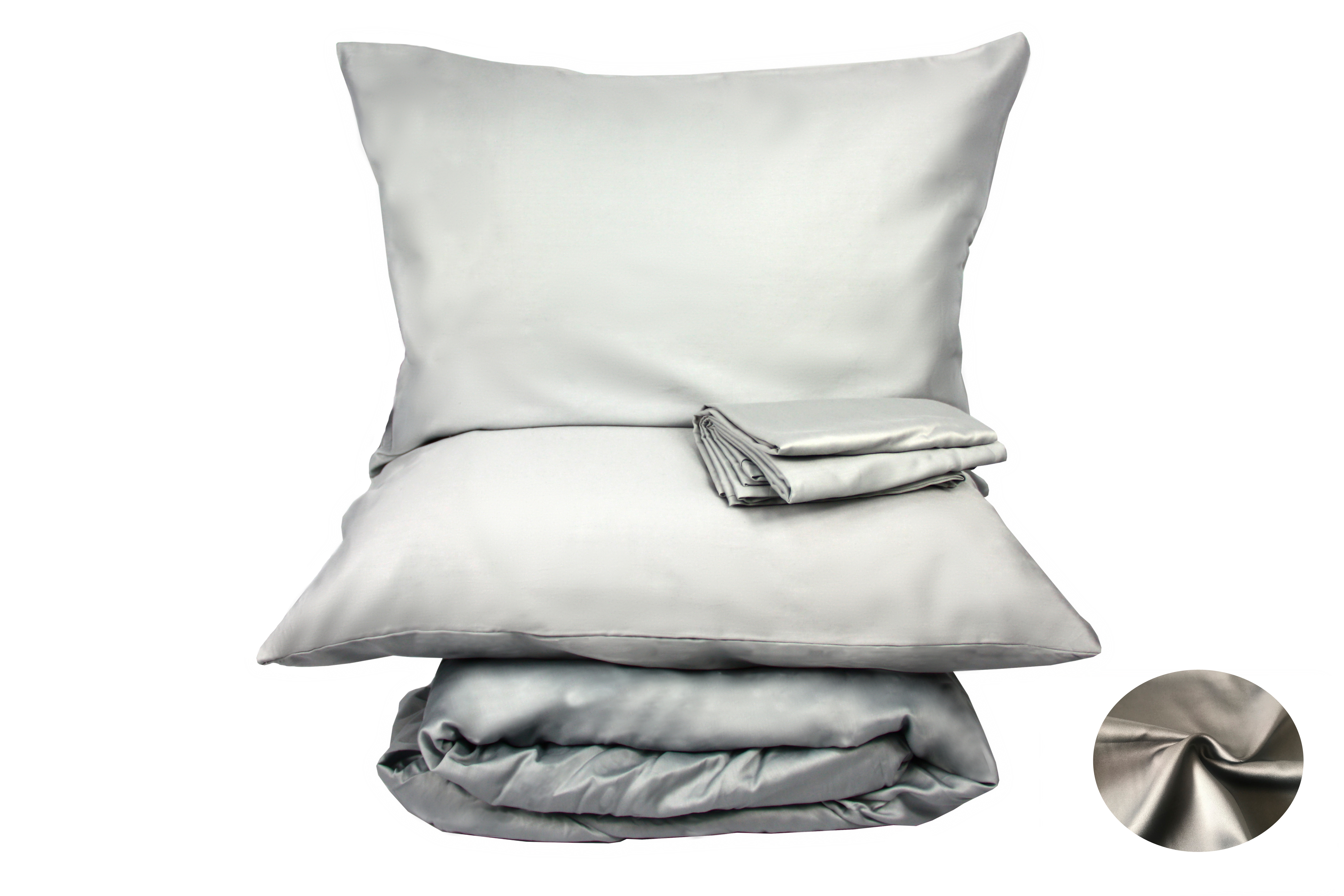Набор наволочек сатин 50х70 см Серый 2 шт
