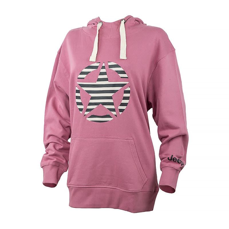 Худі жіноче JEEP HOODED OVERSIZE SWEATSHIRT STAR Striped Print XS Фіолетовий (O102608-P490 XS)