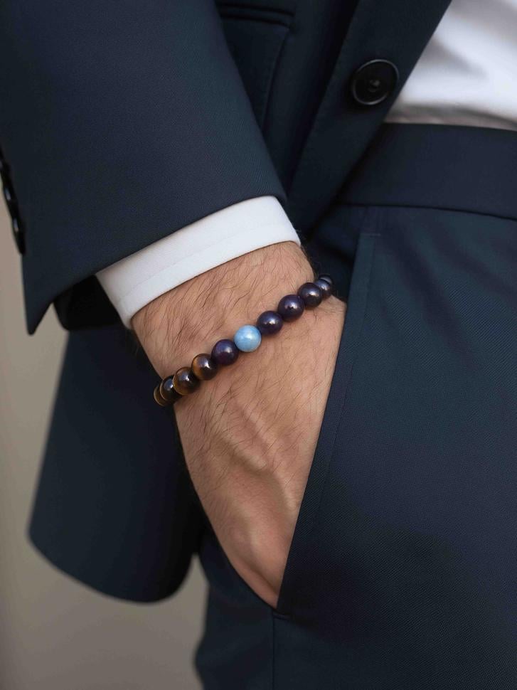 Браслет мужской аметист тигровый глаз (4855) Браслет мужской аметист тигровый глаз (4855)