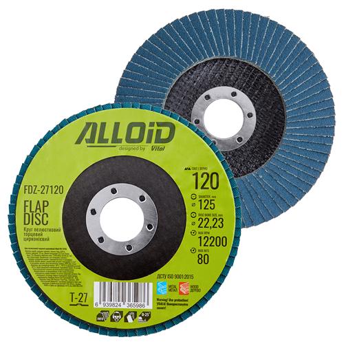 Круг лепестковый торцевой Alloid циркониевый 125 мм P120 T27 (00000061434) - фото 8
