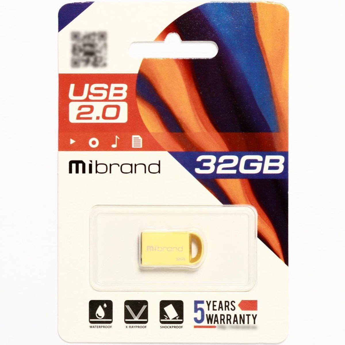 Флеш память Flash Mibrand Usb 2.0 Lynx 32 Gb Gold - фото 2