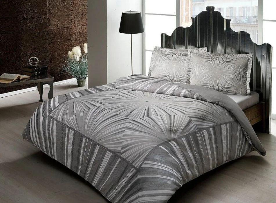 Постельное белье Tac сатин Venus gri 100% хлопок Серый