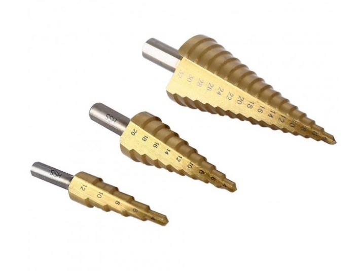 Набір свердел ступінчатих Yoso HSS для металу та пластику 4-12/4-20/4-32 мм (26252273) - фото 2 Набір свердел ступінчатих Yoso HSS для металу та пластику 4-12/4-20/4-32 мм (26252273) - фото 2