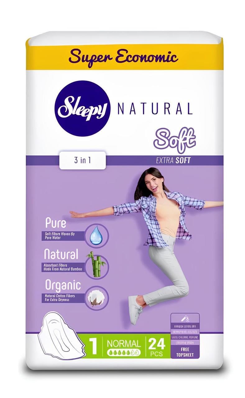 Гигиенические прокладки Sleepy Soft Normal мягкие дышащие 240 мм 5 капель 24 шт. (000006344) Гигиенические прокладки Sleepy Soft Normal мягкие дышащие 240 мм 5 капель 24 шт. (000006344)