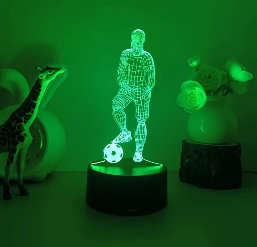 LED-нічник 3D RGB Футболіст з м'ячем (27829572) - фото 2