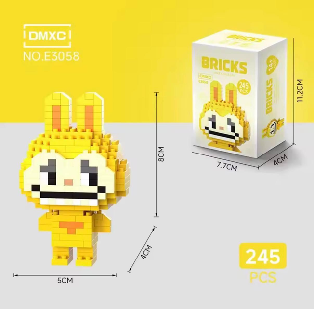 Конструктор детский Лабубу мини блоки 8 см 245 деталей Желтый (28711440) - фото 2 Конструктор детский Лабубу мини блоки 8 см 245 деталей Желтый (28711440) - фото 2