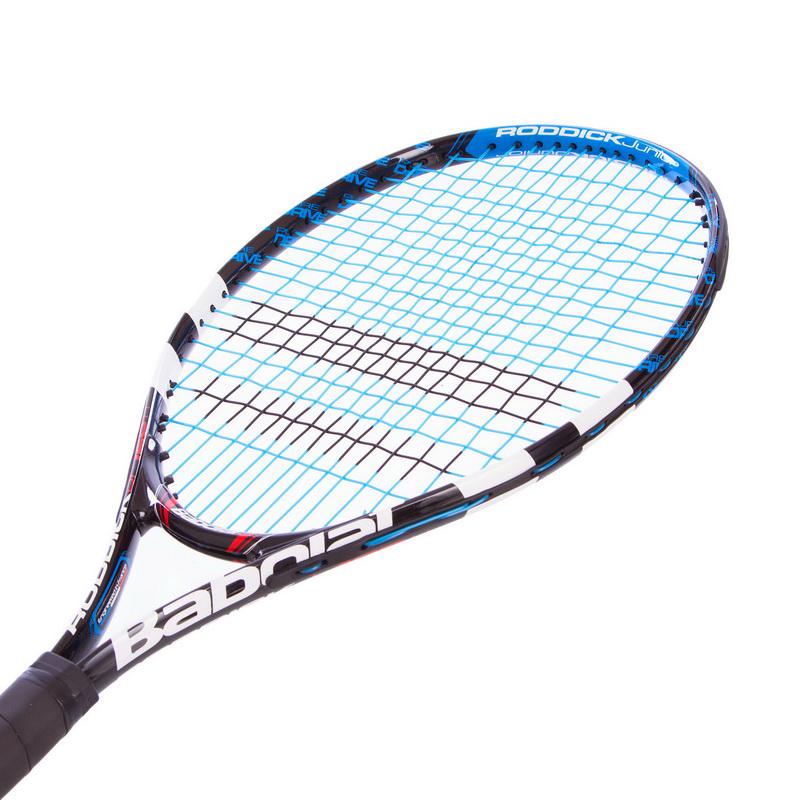 Ракетка для большого юниорского тенниса BABOLAT RODDICK UNIOR 125 Черный/Голубой (140107-146) - фото 4