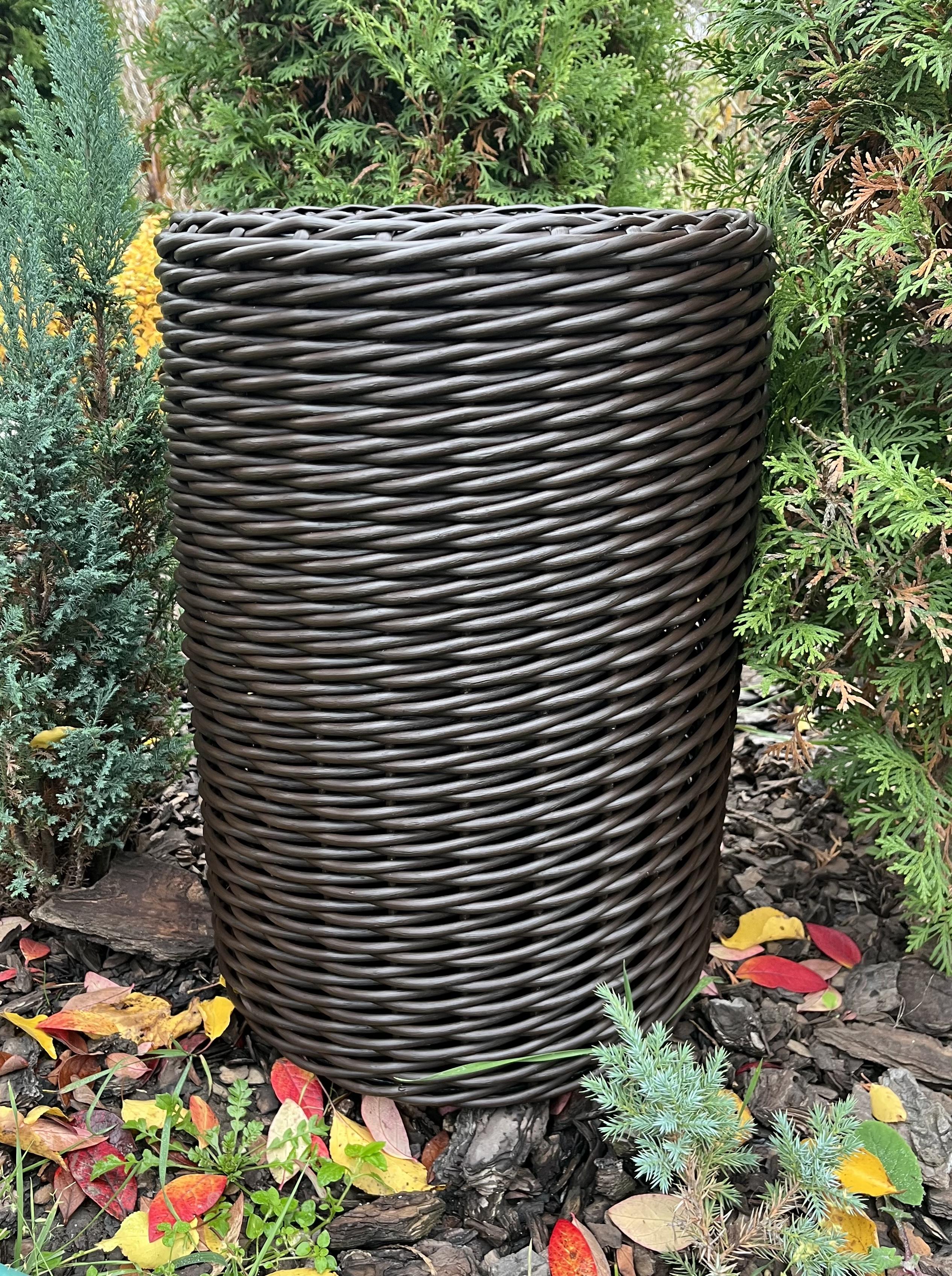 Кашпо для квітів Циліндр зі штучного ротанга 13 л Венге (30306872) - фото 3 Кашпо для квітів Циліндр зі штучного ротанга 13 л Венге (30306872) - фото 3