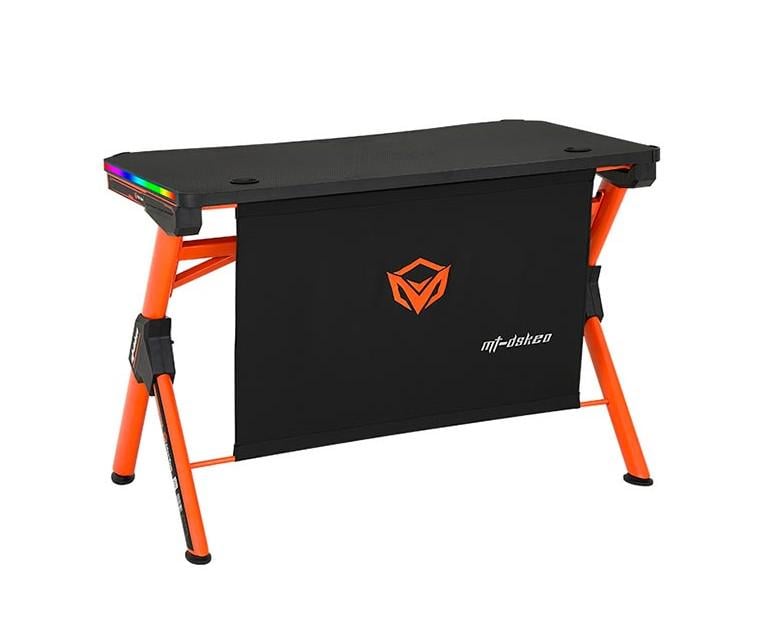 Ігровий стіл з RGB-підсвічуванням MEETION DSK20 з карбоновим покриттям Black-Orange