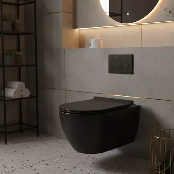 Унітаз підвісний Аква Родос City 7943 безобідковий з сидінням Soft Close (35547831)