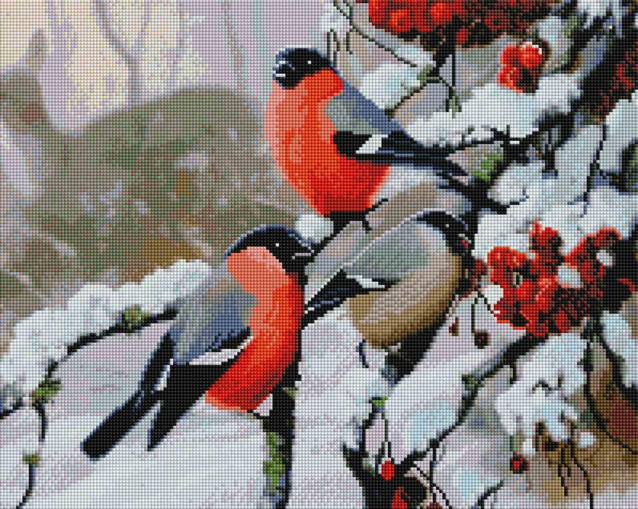 Алмазная вышивка ColorArt Снегири 40х50 см (SP035)