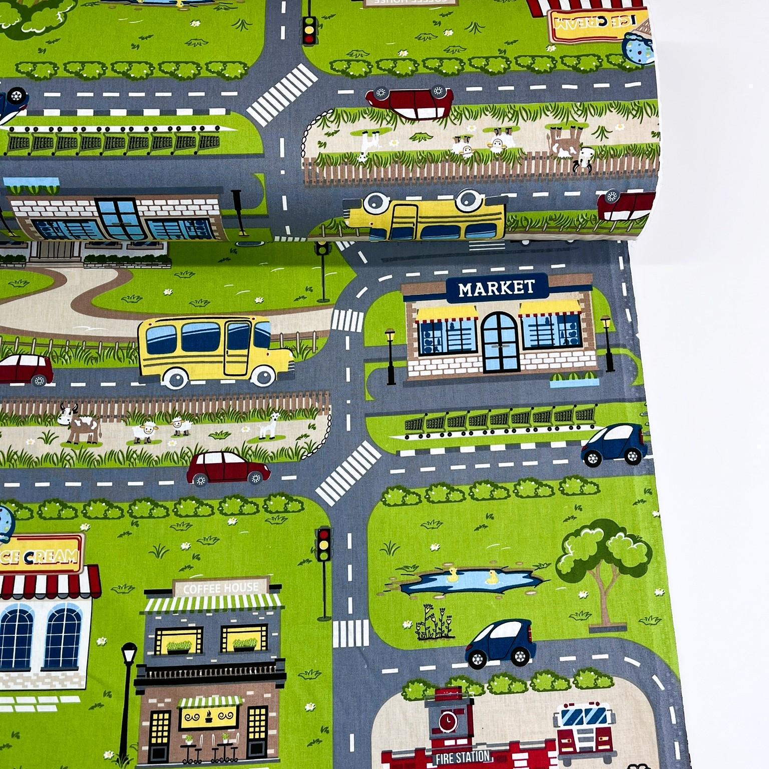 Ткань для постельного белья ранфорс Город 240 см Зеленый (11/24494/1 01354)