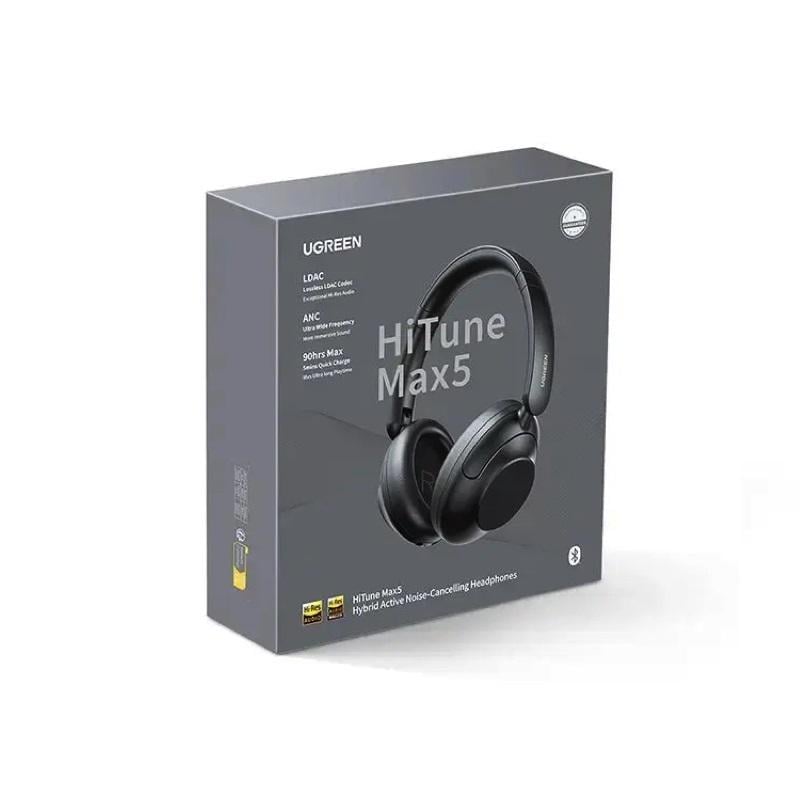 Наушники беспроводные накладные UGREEN HP202 HiTune Max5 Hybrid Active Noise-Cancelling Headphones Black (UGR-25255)