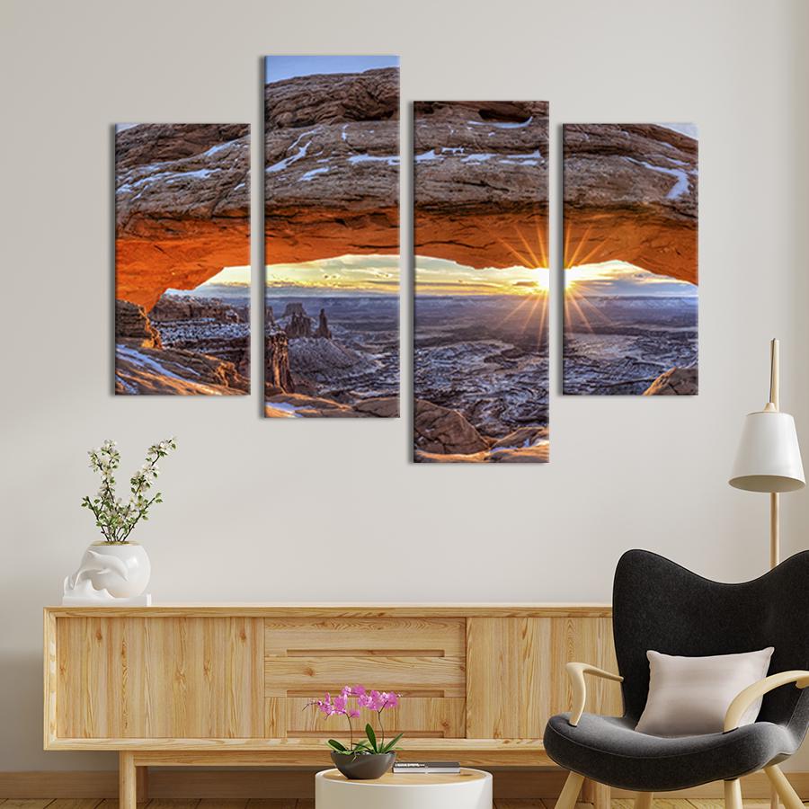 Модульна картина із чотирьох частин на холсті інтер'єрна картина Arca Mesa в Національному парку Каньйонс 149х106 см (627-42)