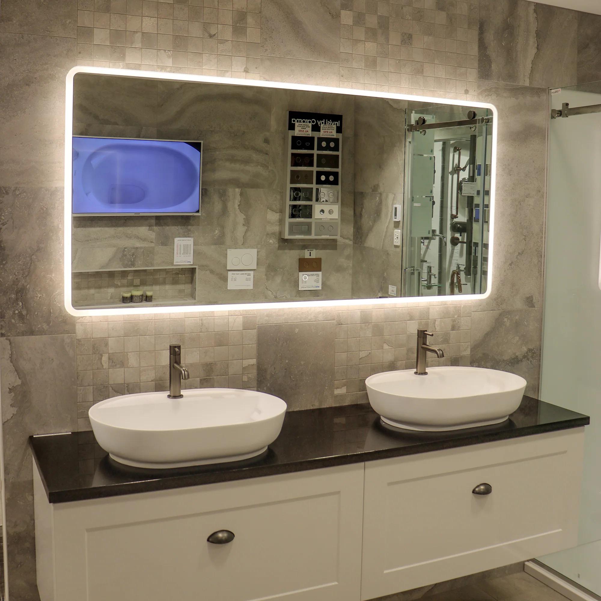 Зеркало Dim Dzerkal FUGA с LED-подсветкой и сенсорным управлением 70х100 см (11066)