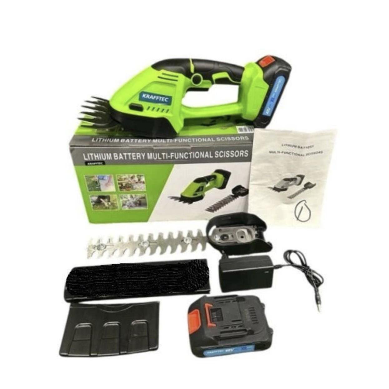 Кусторез-ножницы аккумуляторные KRAFFTEC Germany 2в1 с двумя насадками Зеленый (30586956) Кусторез-ножницы аккумуляторные KRAFFTEC Germany 2в1 с двумя насадками Зеленый (30586956)