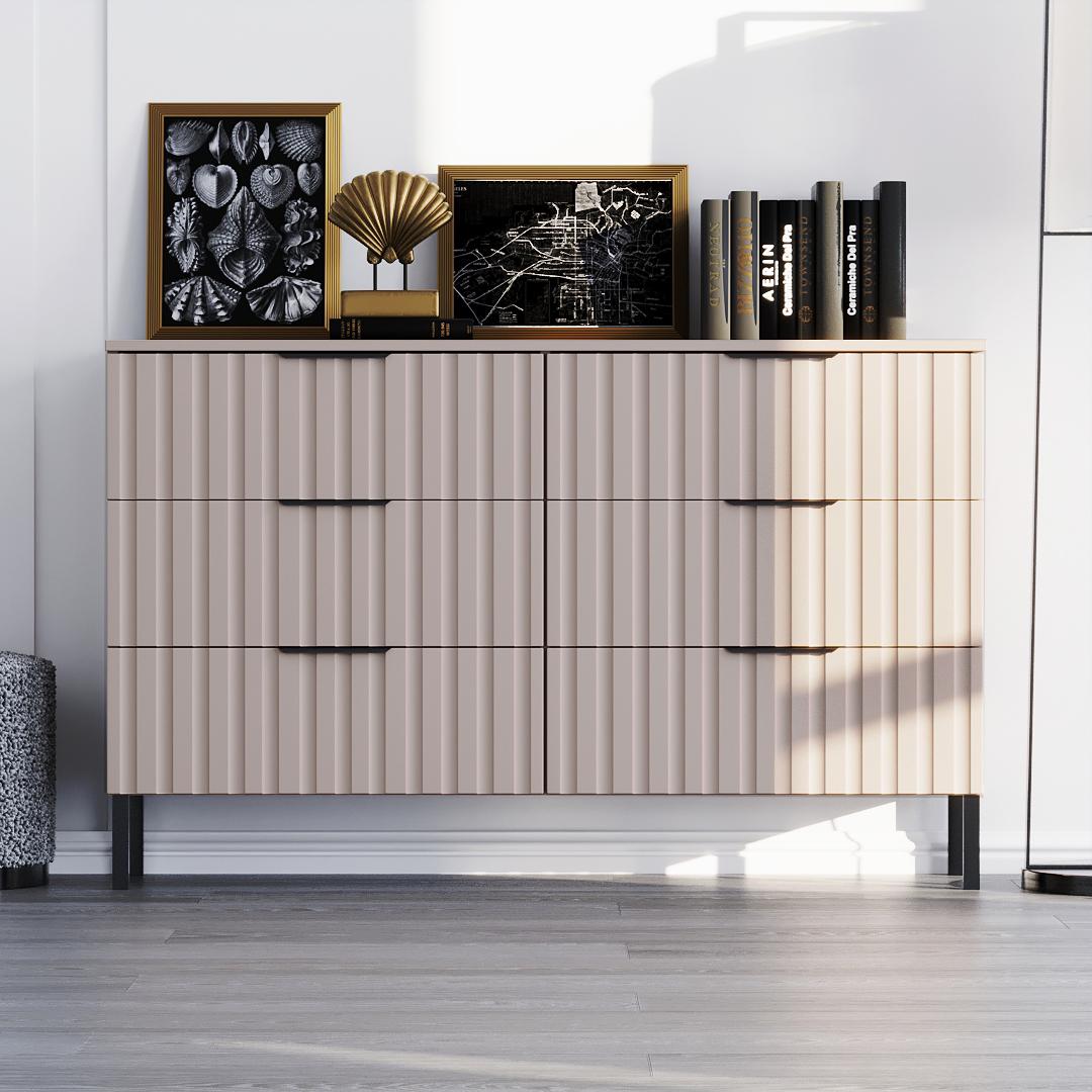 Комод DiPortes Саванна РЕТРО К-307 МДФ 140/83/40 см Кашемір (01433)