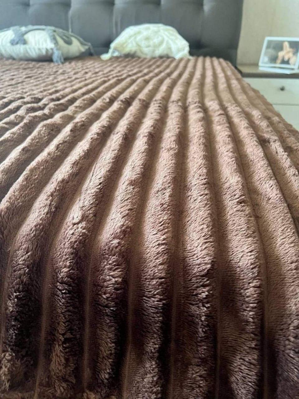 Плед смужка 200х230 см Коричневий (Д-Am-sharp-007-02) - фото 4 Плед смужка 200х230 см Коричневий (Д-Am-sharp-007-02) - фото 4