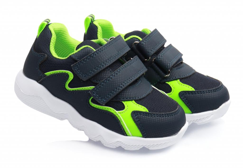 Кроссовки для мальчиков в сетку р. 24 Сине-салатовый (3032)