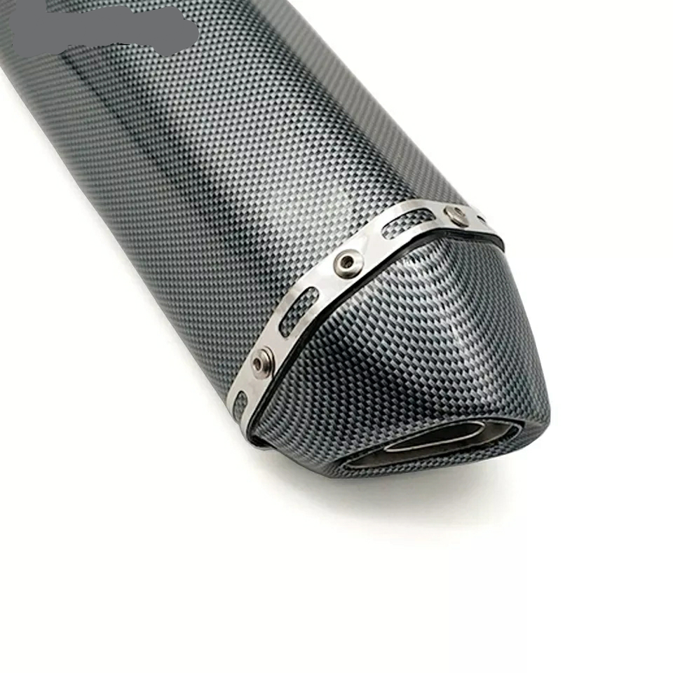 Глушитель мото прямоточный 38/51 мм Akrapovic Carbon 370х105 мм - фото 5