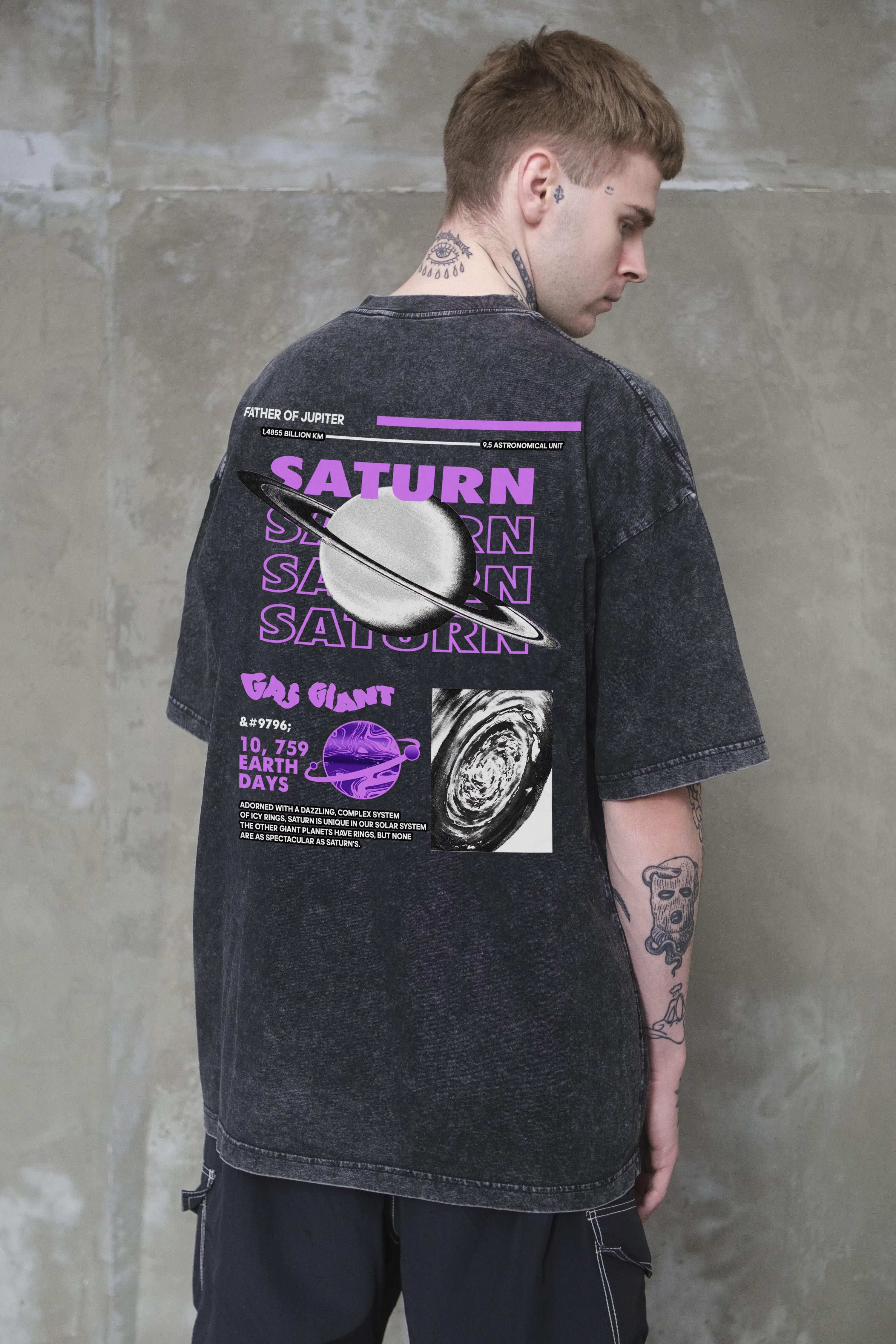 Футболка оверсайз Without Washed Saturn S/M Black (S/M8056382 8056383)