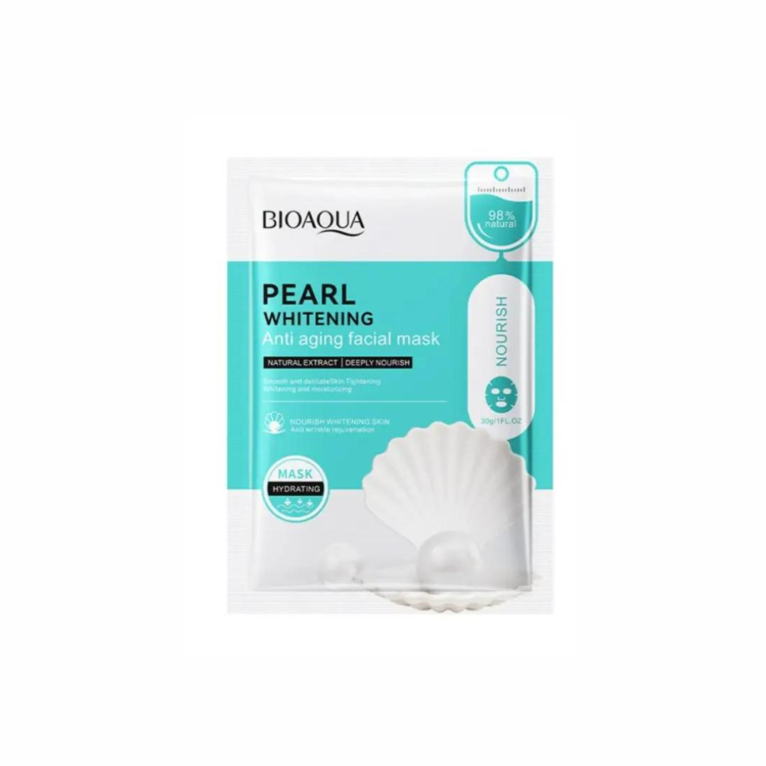 Маска для лица тканевая Bioaqua Pearl Whitening Anti Aging Mask отбеливающая 30 мл (27302124)