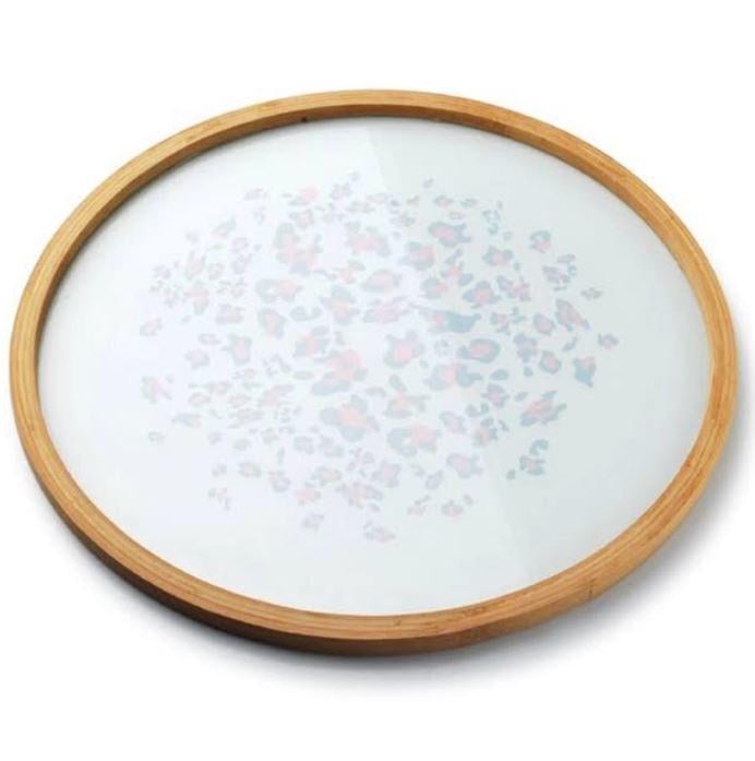 Поднос стеклянный круглый Lampart Rose 38 см (30365)