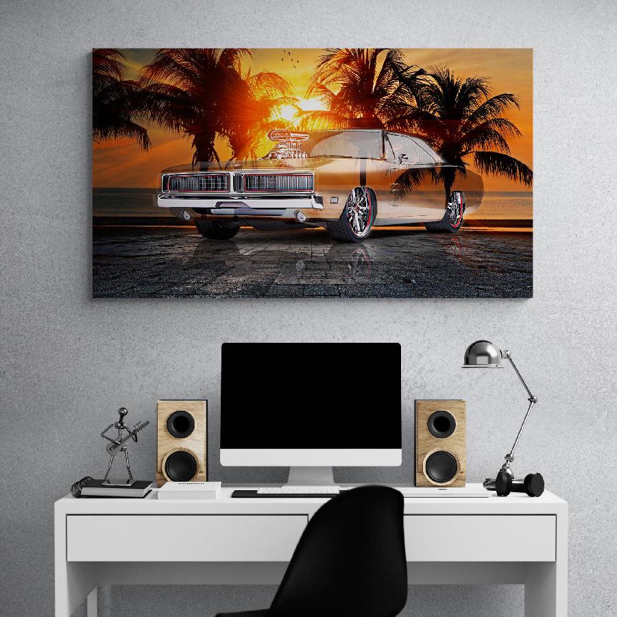 Картина на холсте HolstPrint Супер авто 50х100 см