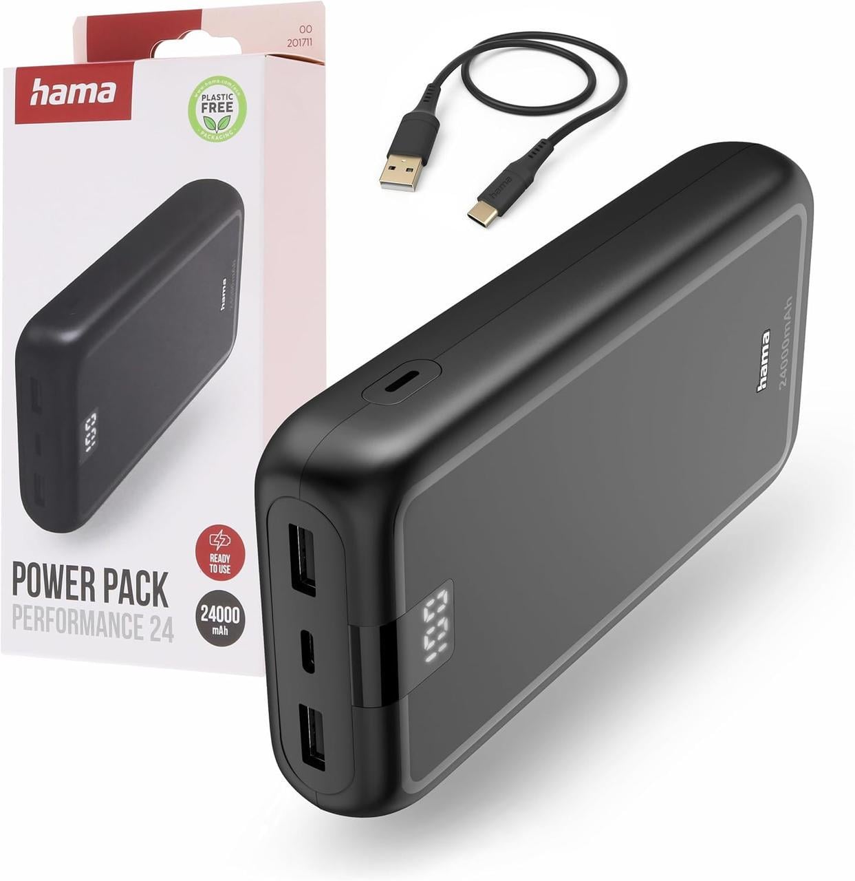 Повербанк Hama Performance 24 24000 mAh Anthracite