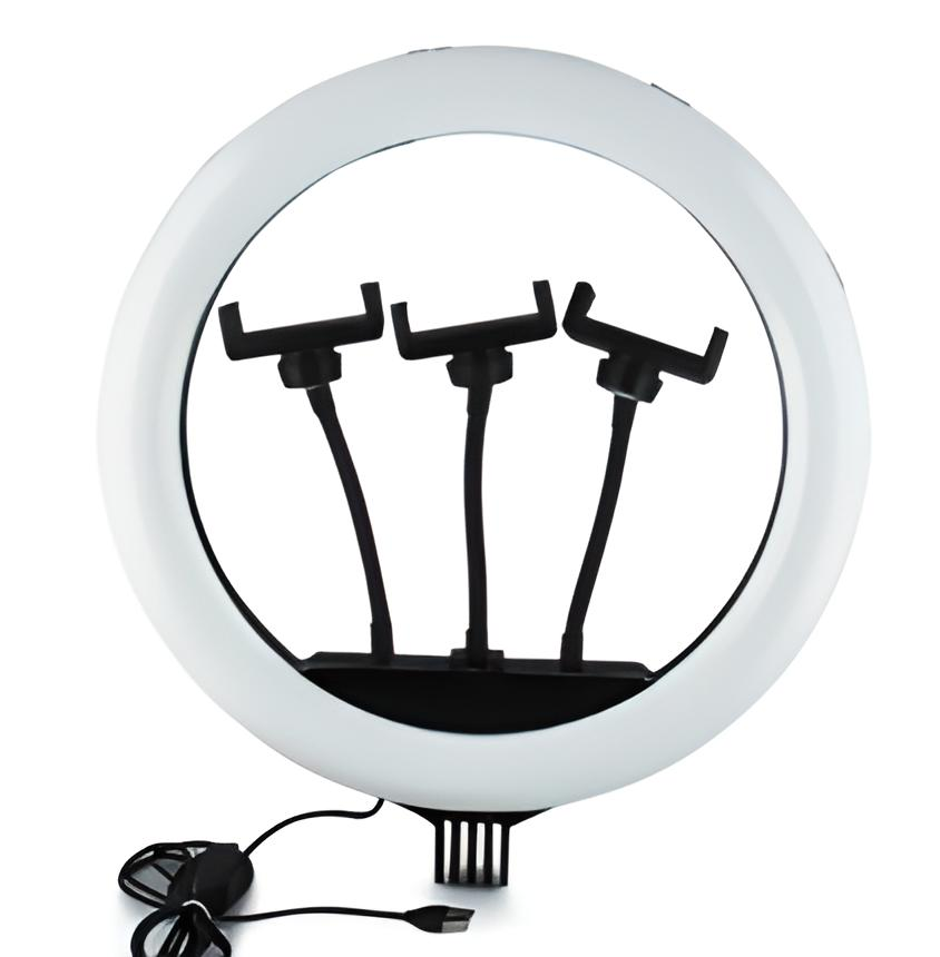 Лампа кольцевая светодиодная Ring Light RLM36 ​​с тремя держателями 36 см (31ecace6)