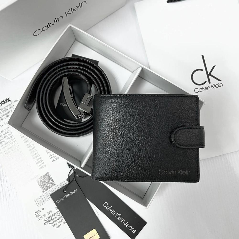 Подарочный набор мужской ремень и портмоне (Ck 497 PTR)