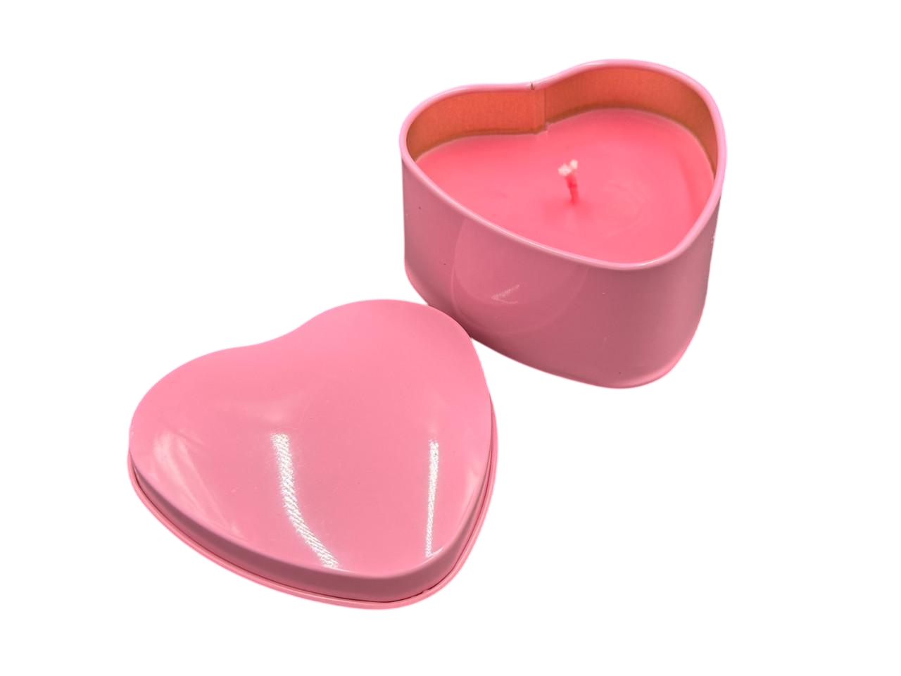 Свічка ароматична у формі серця Світло в металевому свічнику 3,5х7 см 80 г Рожевий (SVB-134)
