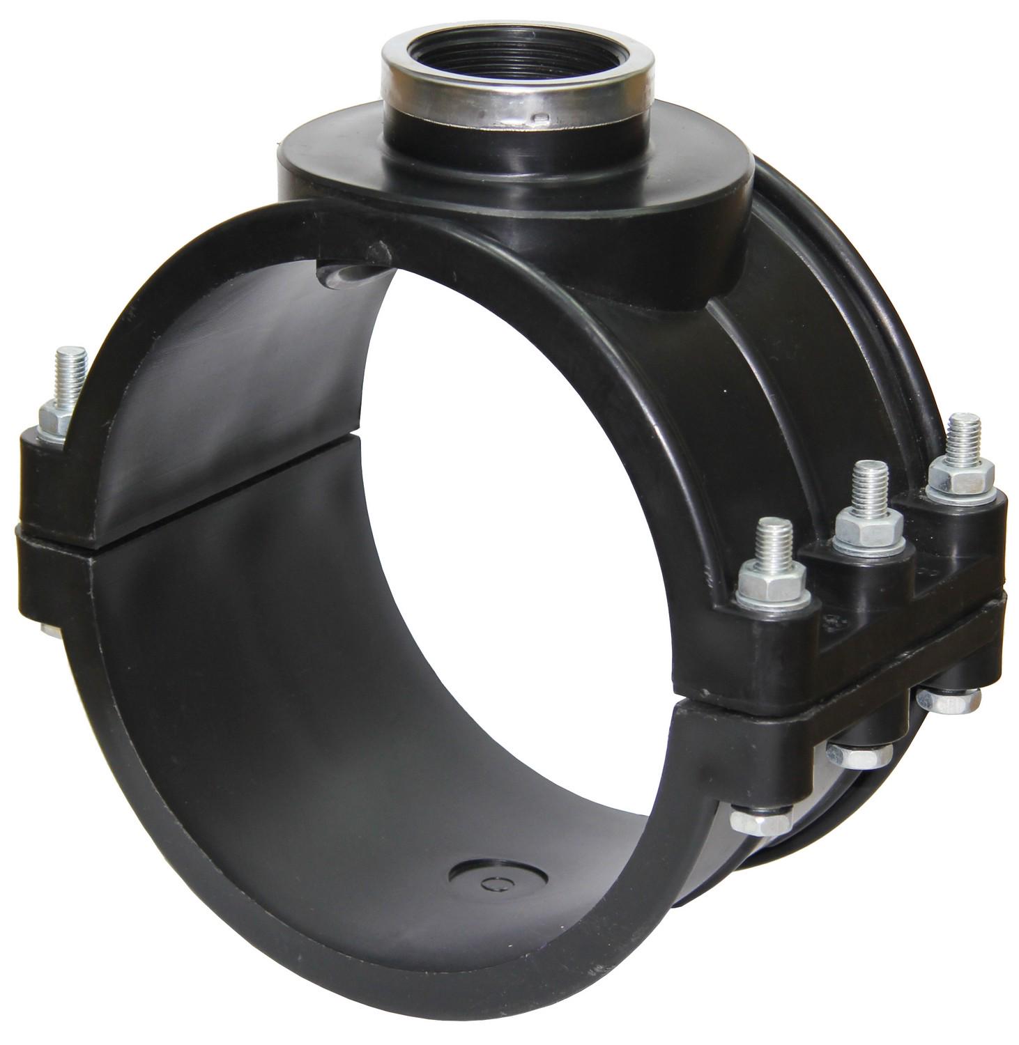 Седловая врезка-хомут обжимной ITAL d 200 мм с внутренней резьбой 2" (AR3178)