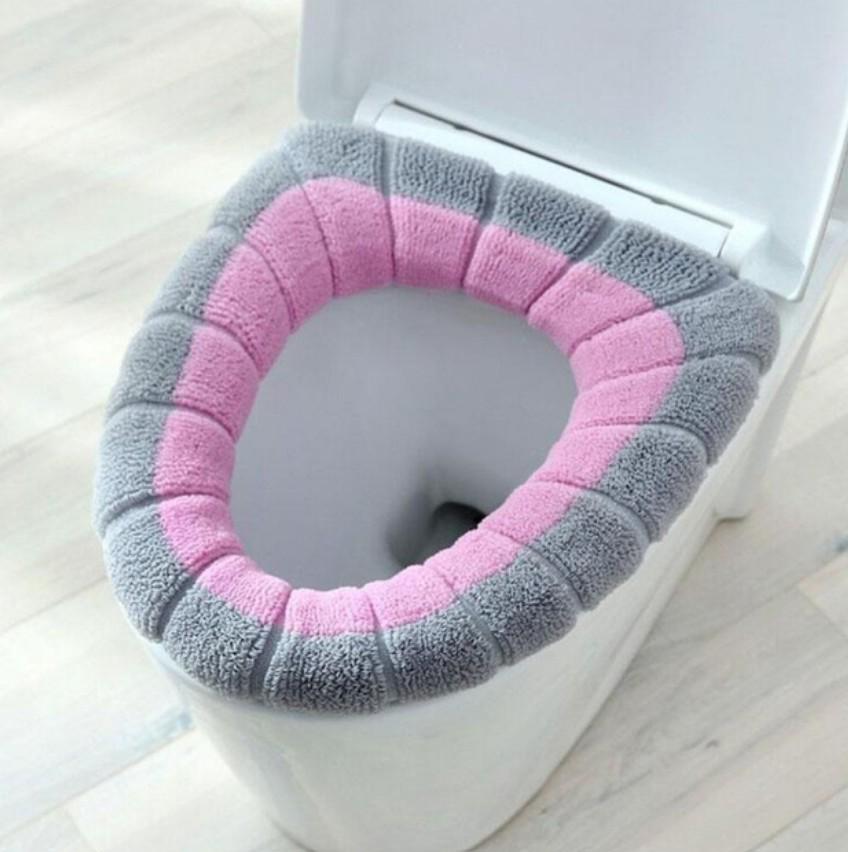 Чехол-накладка на сиденье унитаза теплый мягкий многоразовый