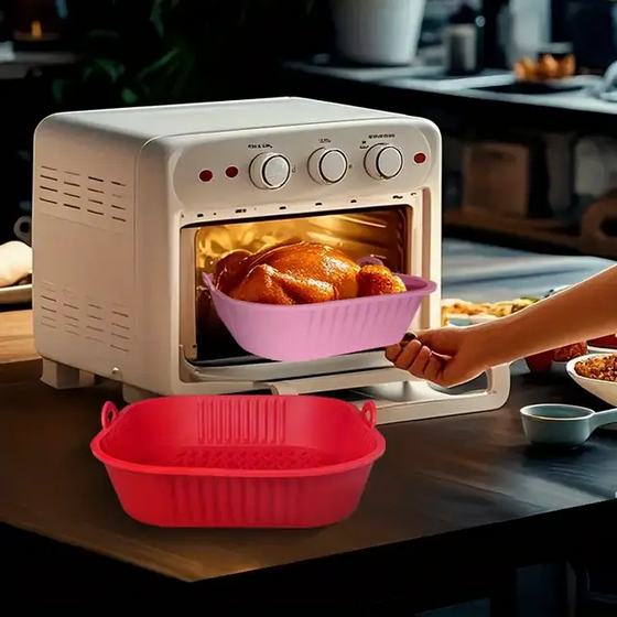 Форма силиконовая для аэрогриля ребриста мультипечи квадратная Розовый (SAM-317PI) - фото 3 Форма силиконовая для аэрогриля ребриста мультипечи квадратная Розовый (SAM-317PI) - фото 3