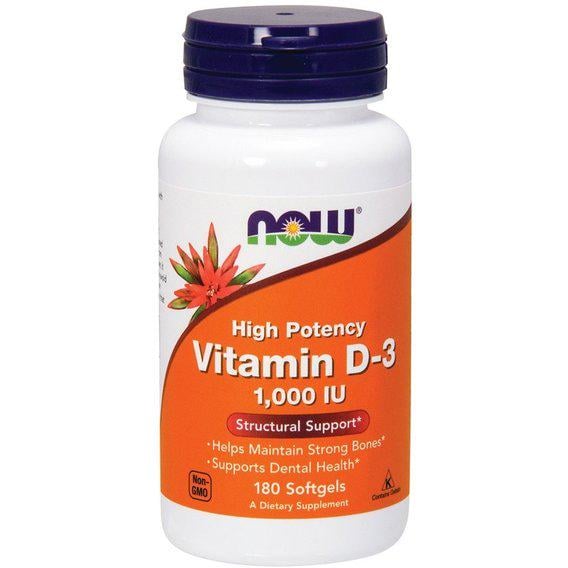 Витамин D NOW Foods Vitamin D-3 1,000 IU 180 Softgels