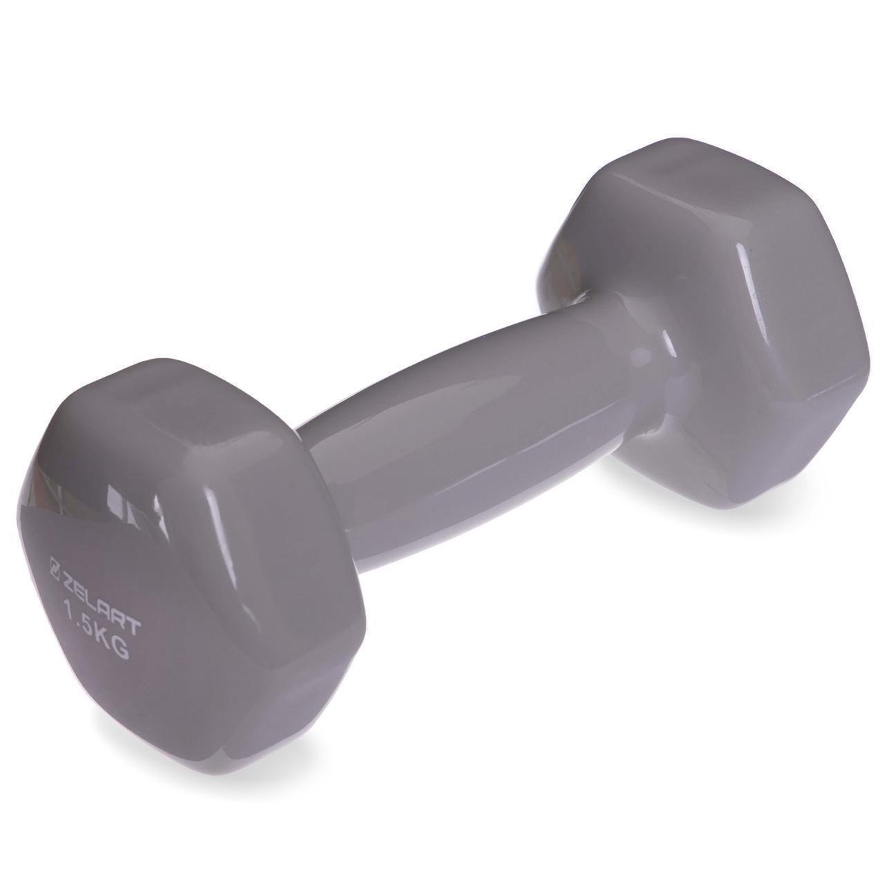 Гантели для фитнеса с виниловым покрытием Zelart TA-2777-1_5 1 шт. 1,5 кг