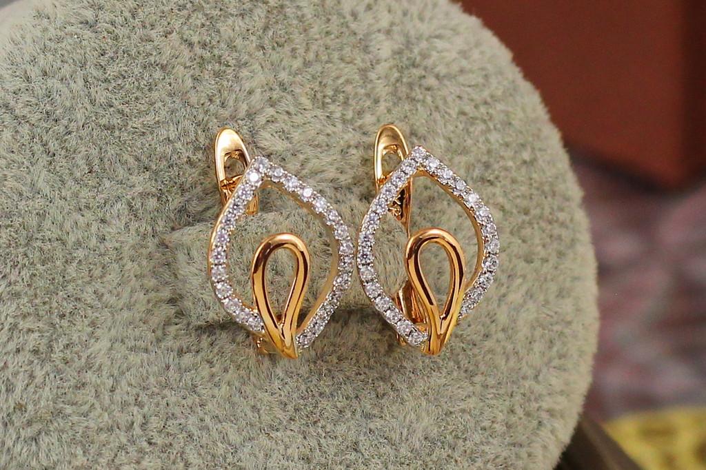 Серьги Xuping Jewelry Лепесток с родием 1,5 см Золотистый (1934063274)