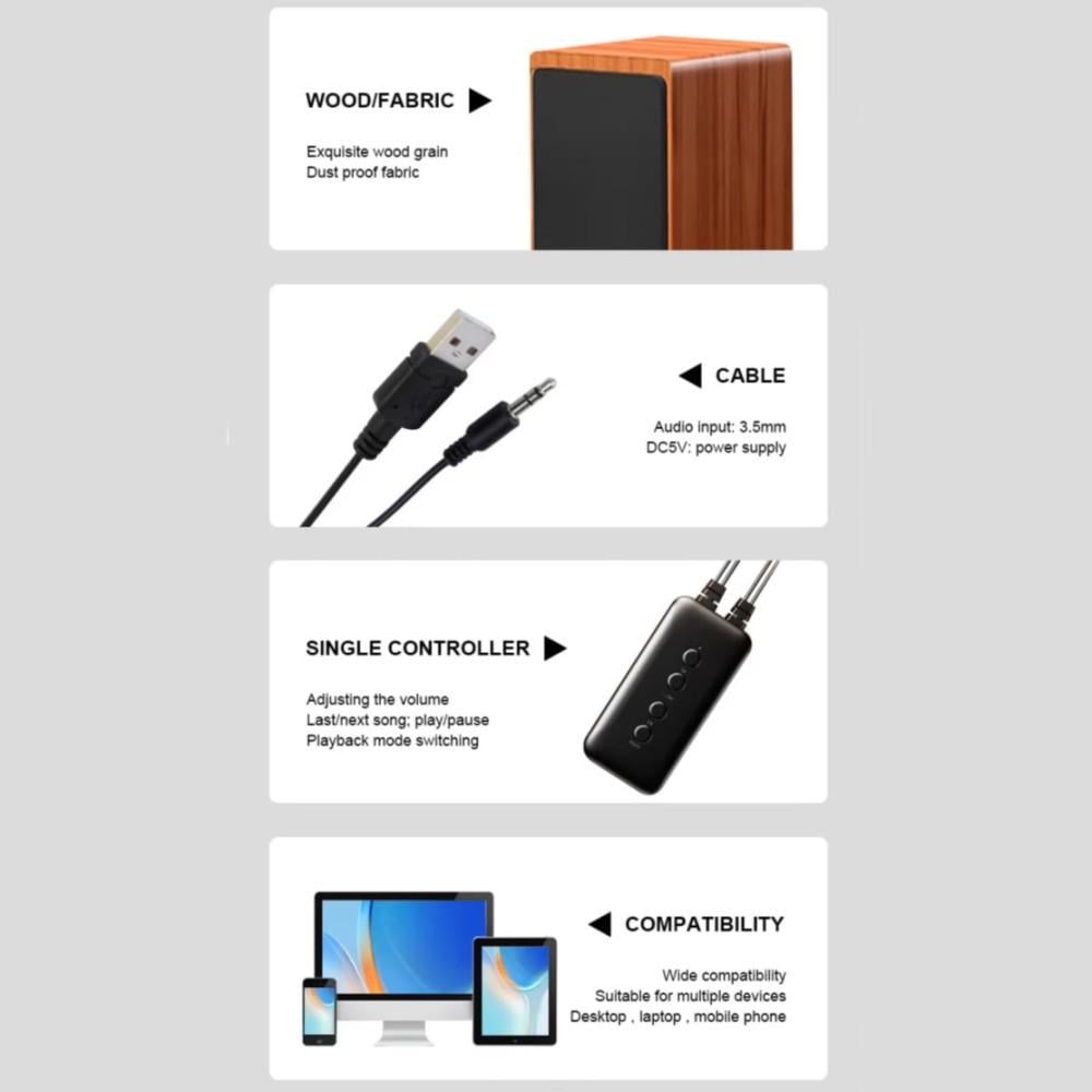 Колонки компьютерные Kisonli Bluetooth 18,3х12,7х11 см (X23) - фото 7 Колонки компьютерные Kisonli Bluetooth 18,3х12,7х11 см (X23) - фото 7