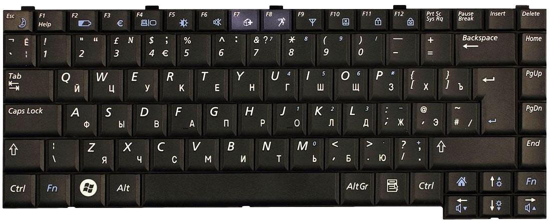 Клавиатура для ноутбука Samsung R410 R460 R453 R458 R408 R403 Black Клавиатура для ноутбука Samsung R410 R460 R453 R458 R408 R403 Black