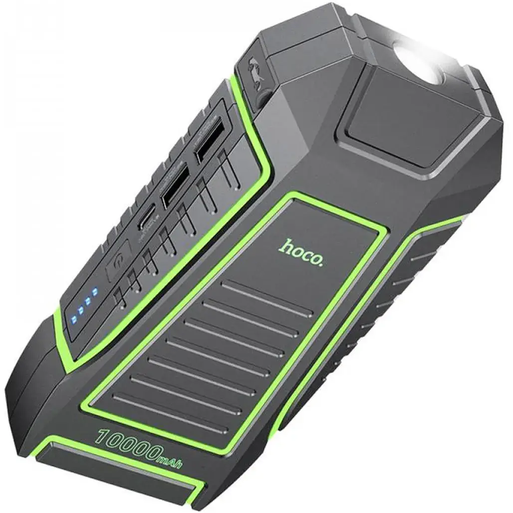 Пуско-зарядний пристрій автомобільний Hoco QS1 Spring Car Emergency Start-up 10000 mAh Black Пуско-зарядний пристрій автомобільний Hoco QS1 Spring Car Emergency Start-up 10000 mAh Black
