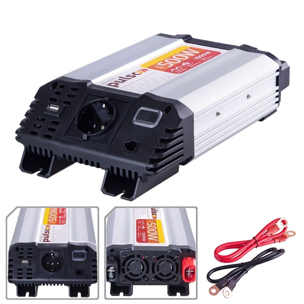 Автомобільний інвертор PULSO IMU-520 12V-220V/500W/USB-5VDC2.0A модифікований синус/клемі (IMU-520) - фото 6
