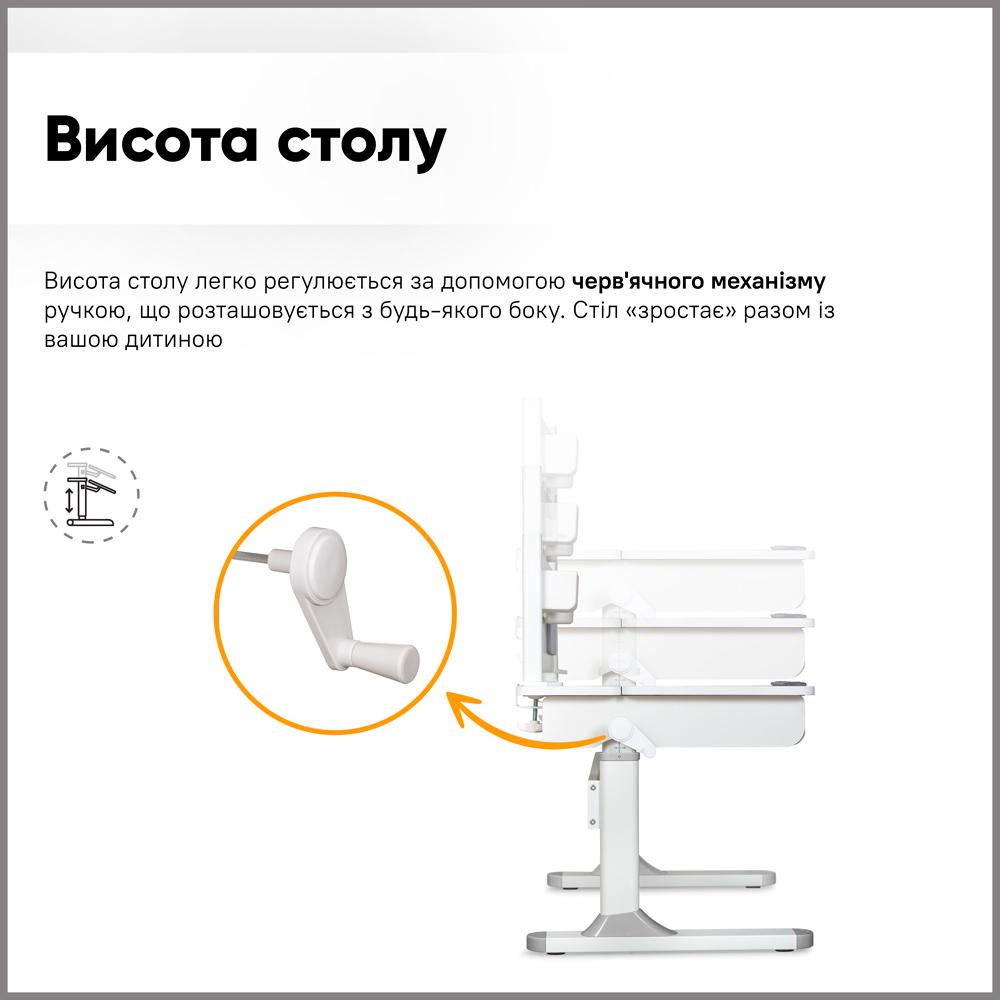 Парта шкільна ергономічна трансформер Ergokids TH-325 Grey - фото 7