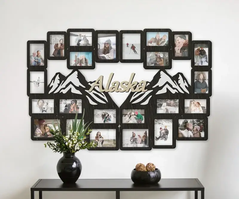 Фоторамка персонализированная The Frame Depot с горными мотивами на 24 фото Черный (alaska_two_parts_mountain-4) - фото 1 Фоторамка персонализированная The Frame Depot с горными мотивами на 24 фото Черный (alaska_two_parts_mountain-4) - фото 1
