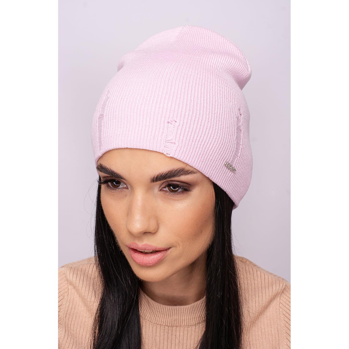 Шапка женская шерстяная Leks Одри one size Розовый