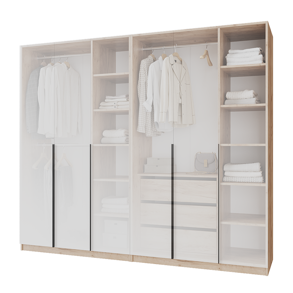 Шафа розпашна з тумбою Меблітренд Чиназес ЧиТ-2400 2400х500х2050 мм Дуб крафт золотий/Білий (27287258) - фото 3 Шафа розпашна з тумбою Меблітренд Чиназес ЧиТ-2400 2400х500х2050 мм Дуб крафт золотий/Білий (27287258) - фото 3