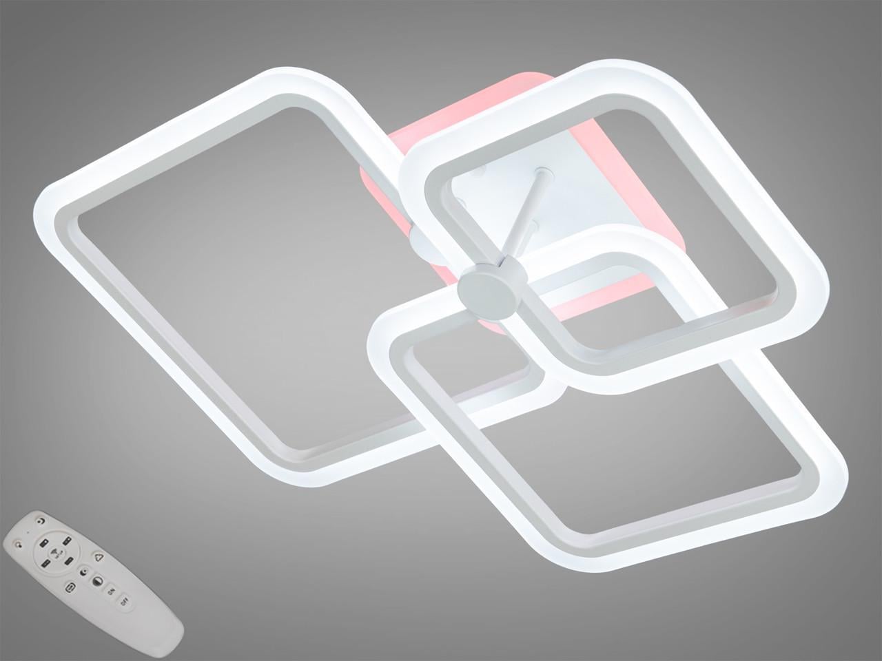 Люстра потолочная EcoLed светодиодная с диммером 80W A8208/3WH 3col dim Белый Люстра потолочная EcoLed светодиодная с диммером 80W A8208/3WH 3col dim Белый