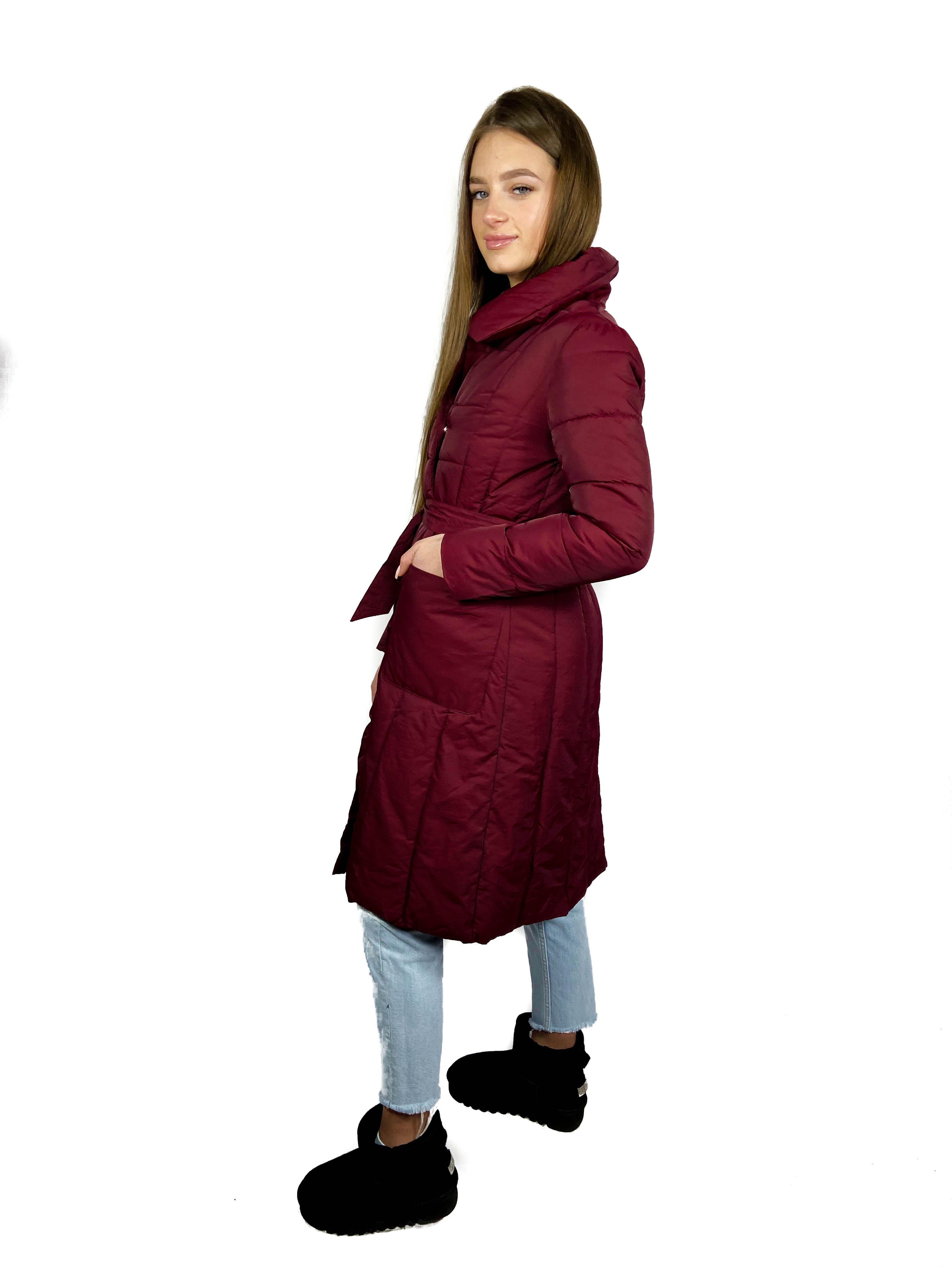 Куртка жіноча H-YUYALAN без капюшона M Бордовий (PD559-1) - фото 2 Куртка жіноча H-YUYALAN без капюшона M Бордовий (PD559-1) - фото 2