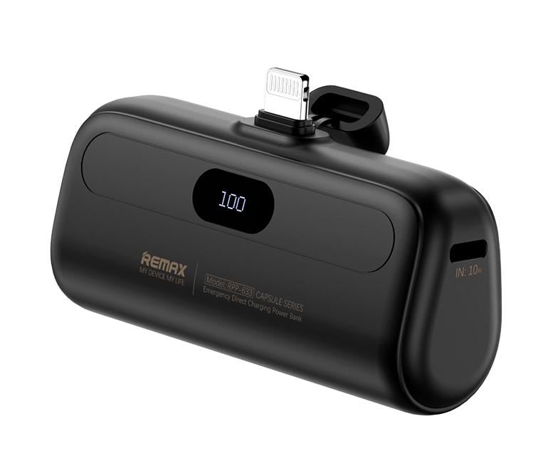 Повербанк Remax RPP-633 5000 Lightning Plug Emergency Black Повербанк Remax RPP-633 5000 Lightning Plug Emergency Black