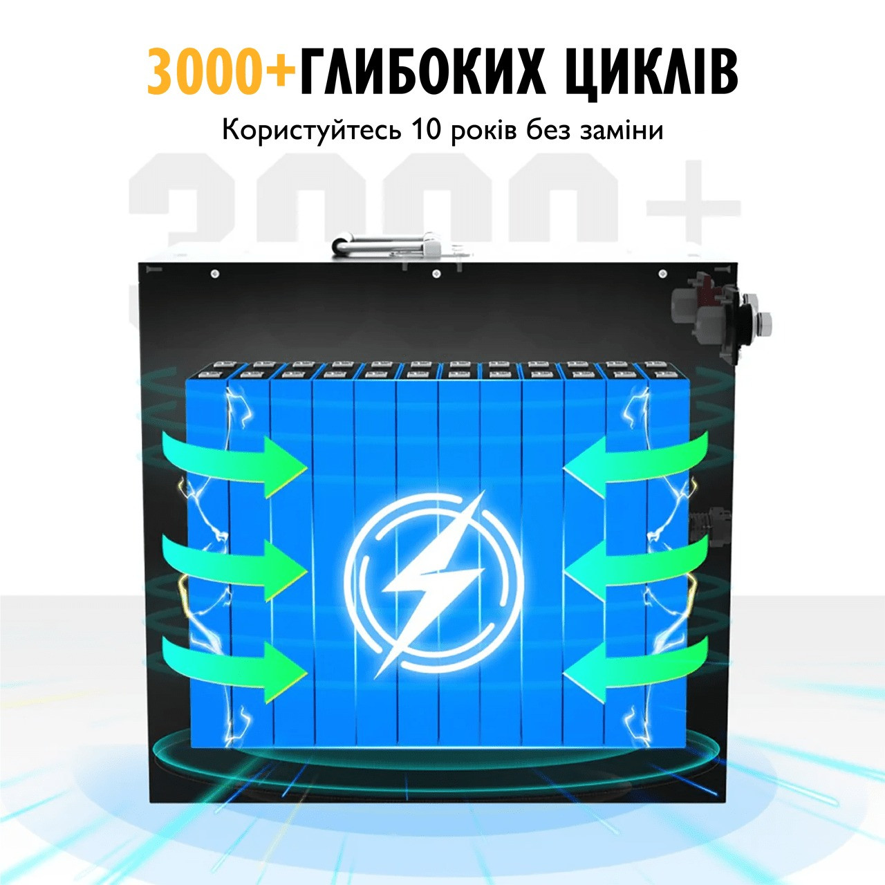 Акумулятор Eco Worthy LiFePO4 у металевому корпусі 3000 циклів 12V 150 Ah 1920 Wh (000965) - фото 4 Акумулятор Eco Worthy LiFePO4 у металевому корпусі 3000 циклів 12V 150 Ah 1920 Wh (000965) - фото 4